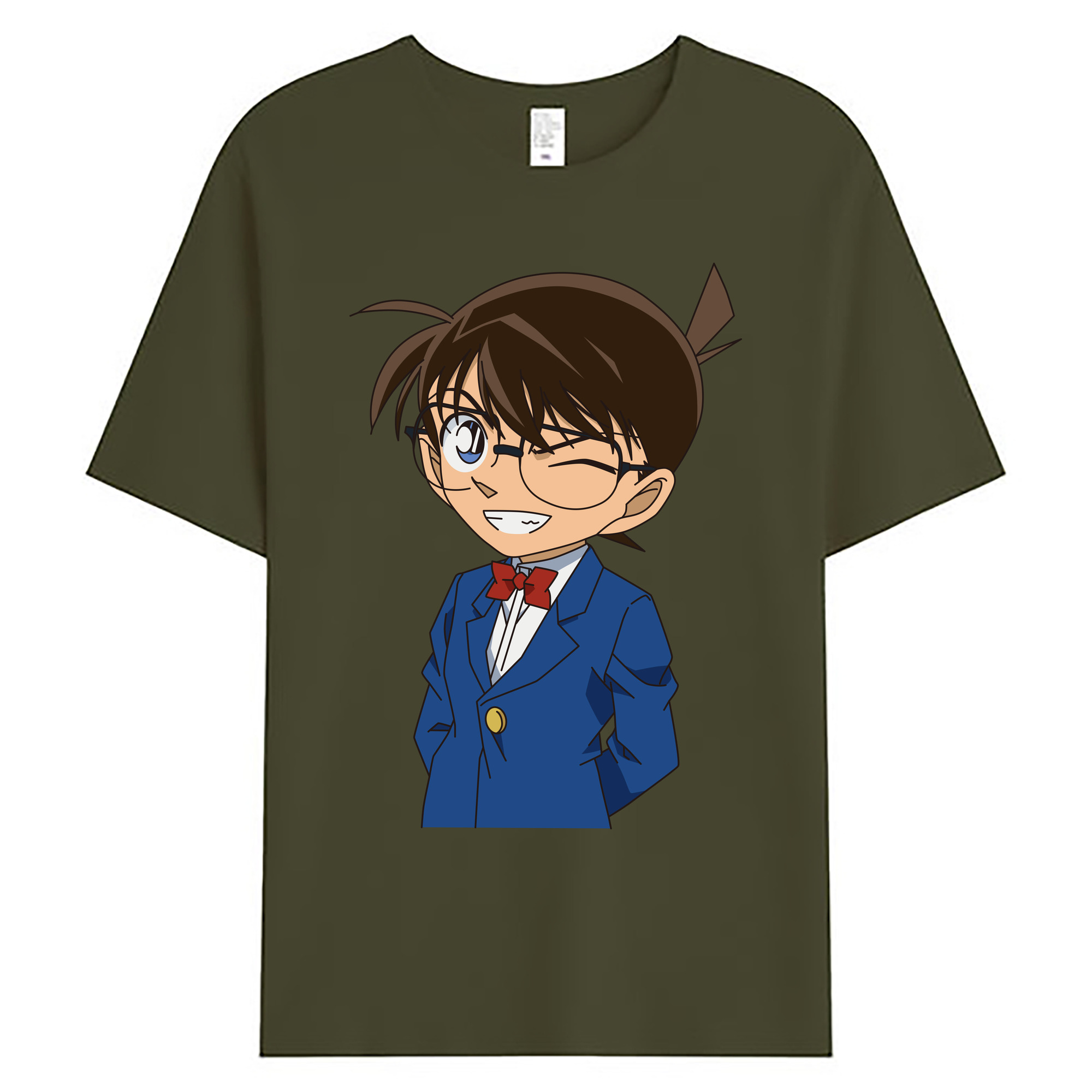 （画像用） 名探偵コナン 江戸川 コナン Detective Conan Conan Edogawa 綿100％ メンズ半袖Tシャツ｜肌触りやわらか＆通気性
